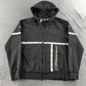 Puma BMW M Motorsport Hoodie Mens Medium Black Full Zip Sweatshirt 577788-01